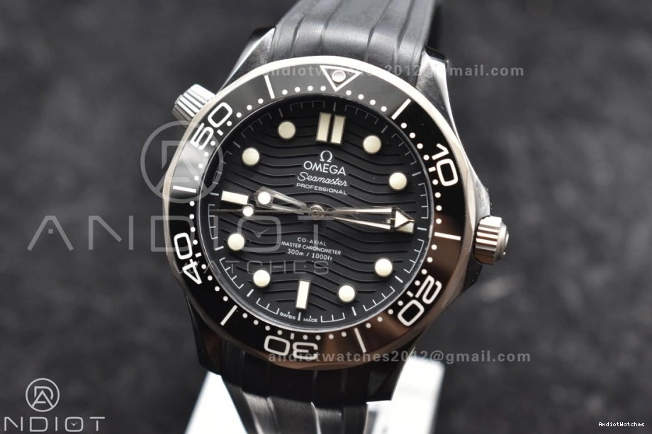 VSF A Best Edition Black Strap 300M PVD 1081 Dial Seamaster Diver GoAnywhere Black Rubber on 0116